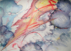 Watercolor Abstract "Storm Brew"